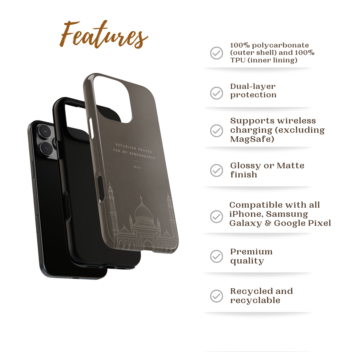 Establish Prayer Quran Verse Phone Case | Father’s Day Collection