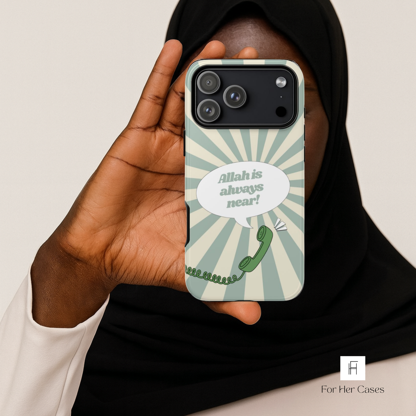 Allah Is Always Near | Retro Muslimah Phone Case
