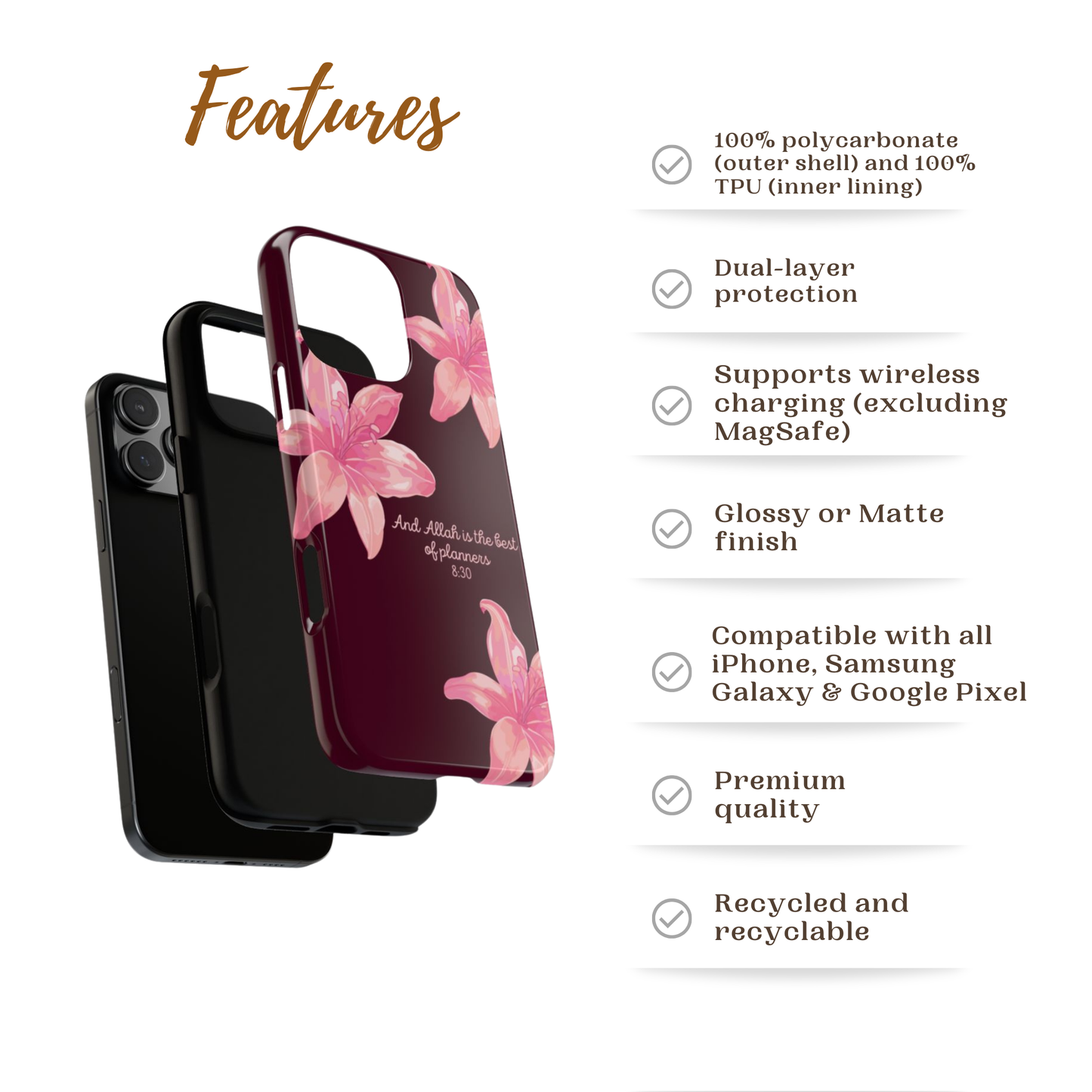 Lily Flower | Verses of Serenity Islamic Phone Case