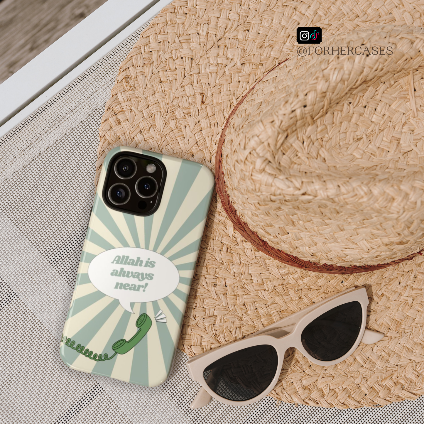 Allah Is Always Near | Retro Muslimah Phone Case