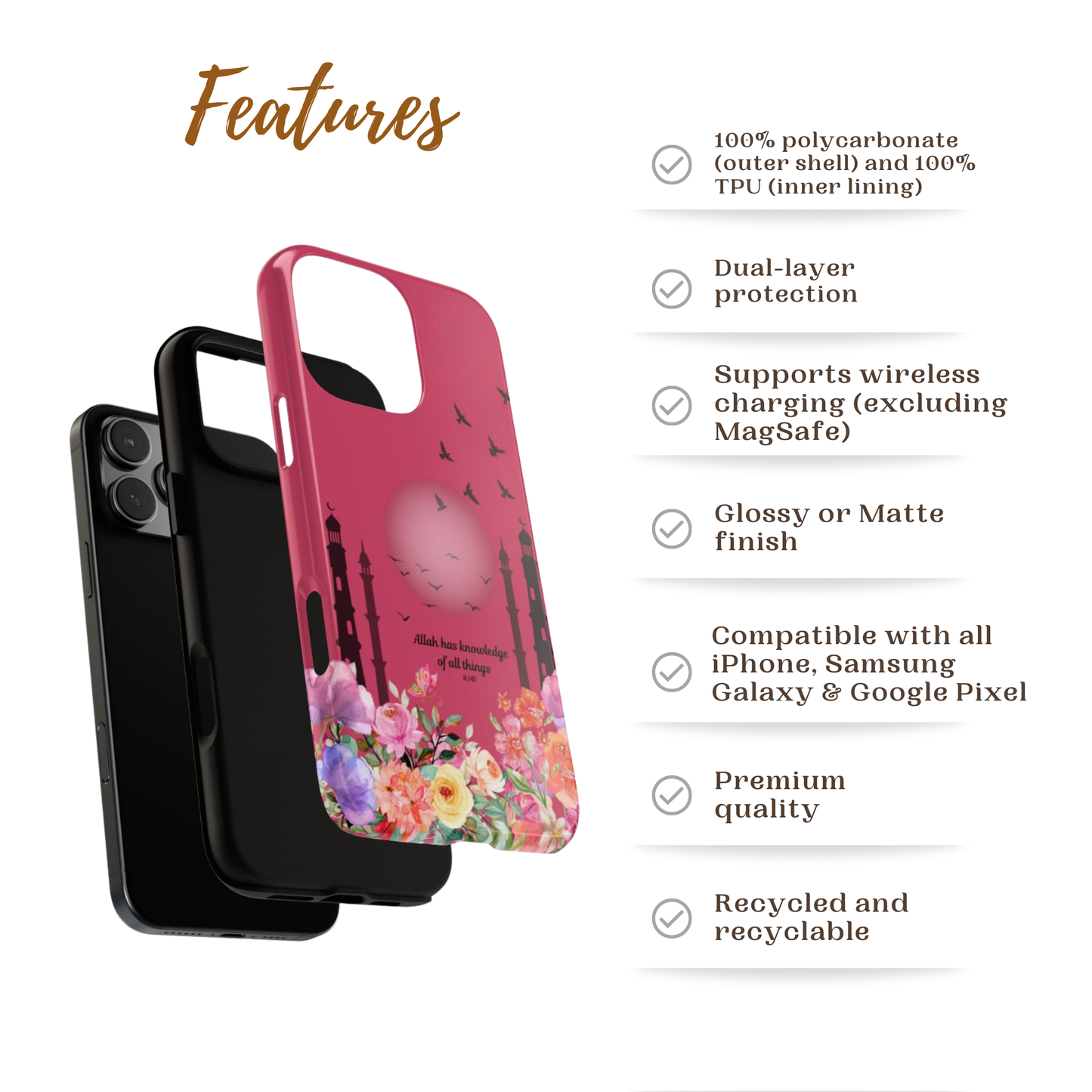 Known by Allah | Verses of Serenity Islamic Phone Case
