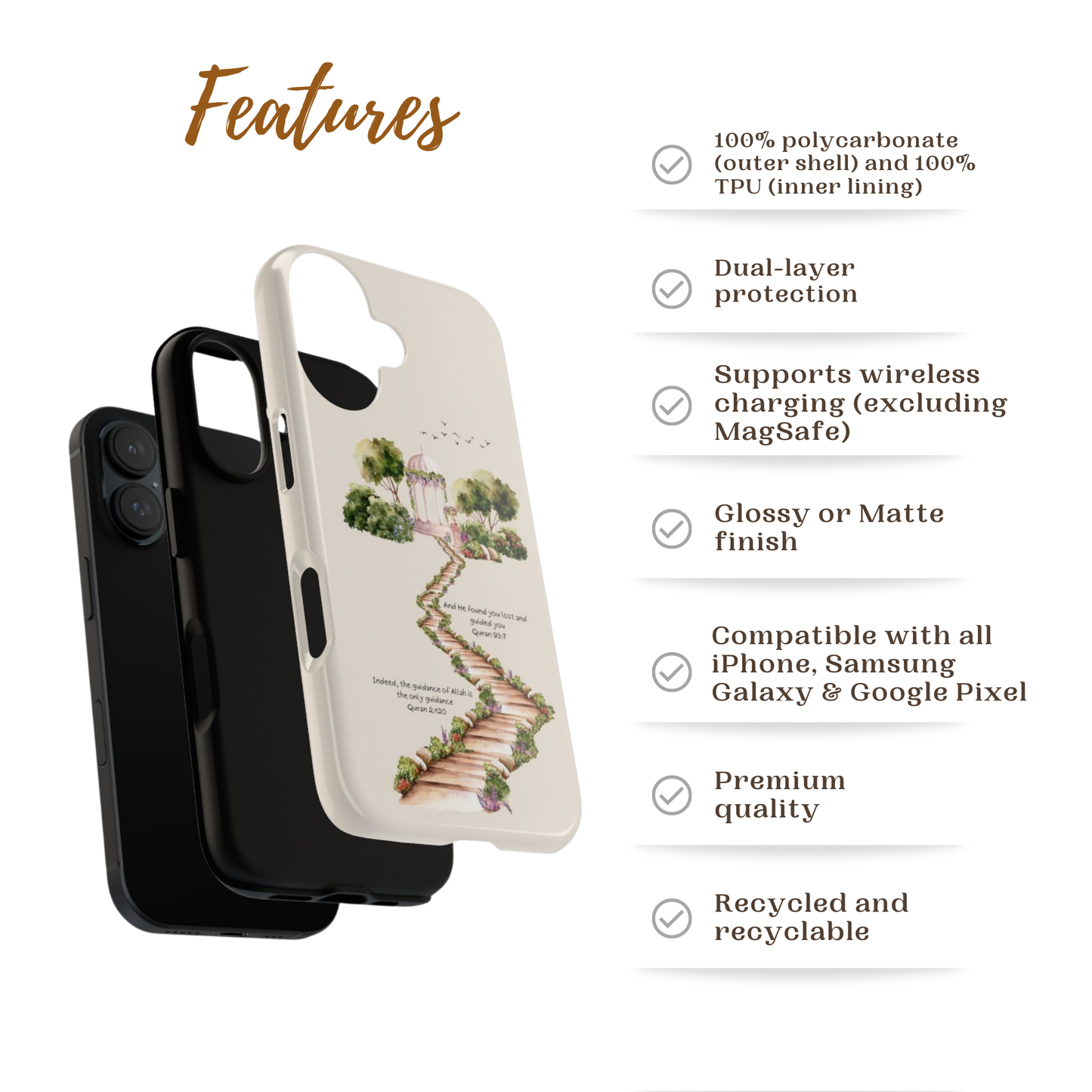 Guided by Allah | Verses of Serenity Islamic Phone Case