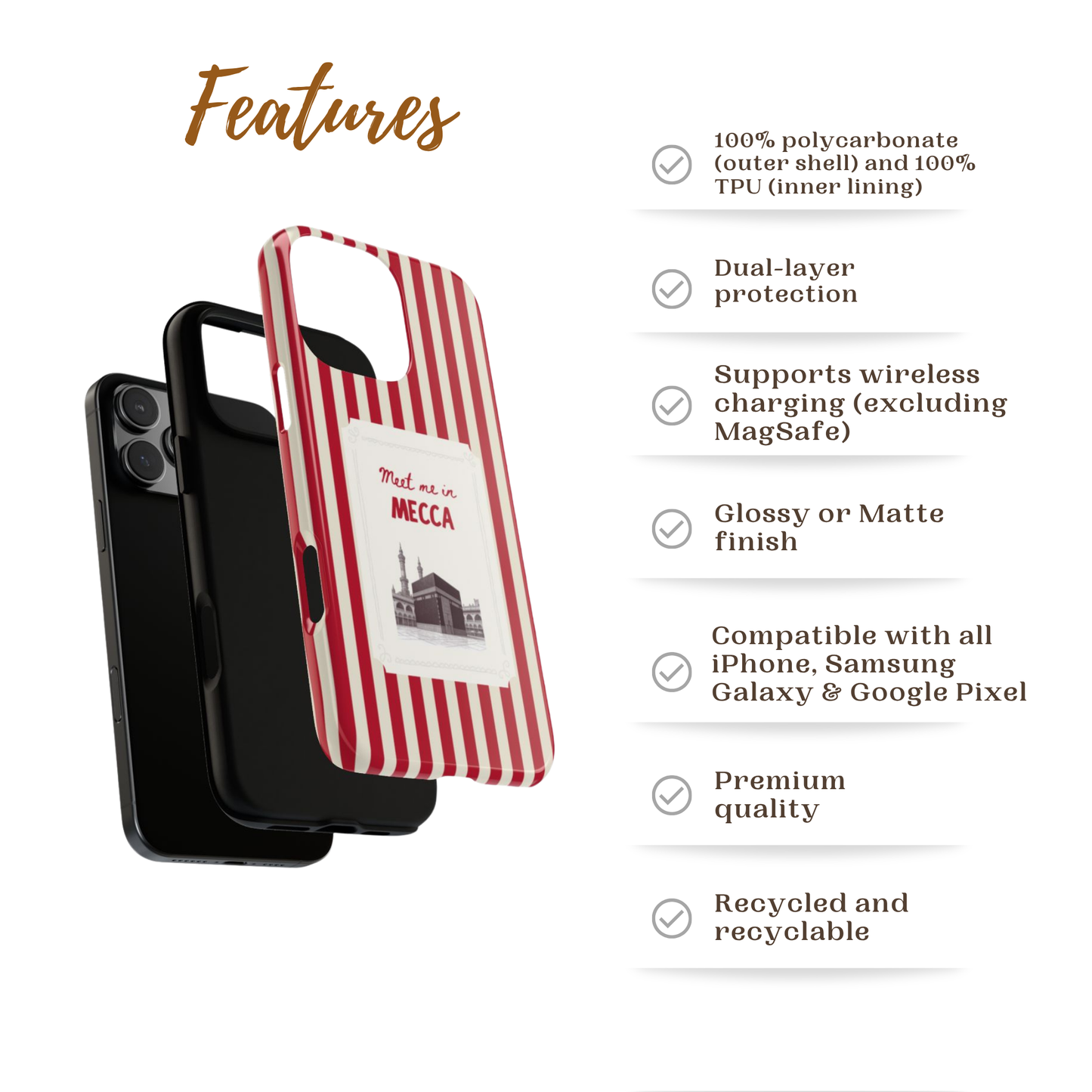 Meet me in Mecca Islamic Phone Case | Destinations of the Believer
