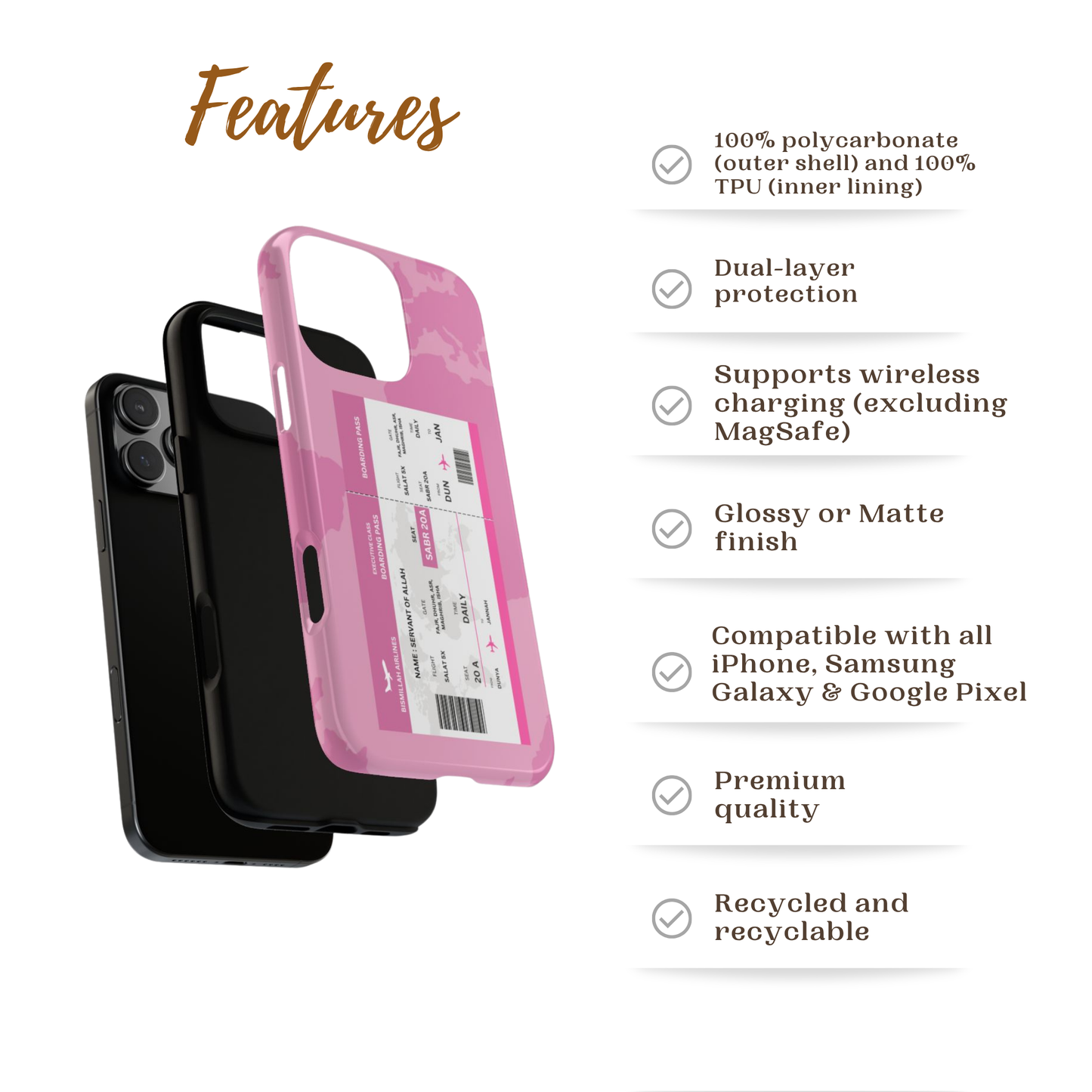 Servant of Allah Boarding Pass | Islamic Phone Case
