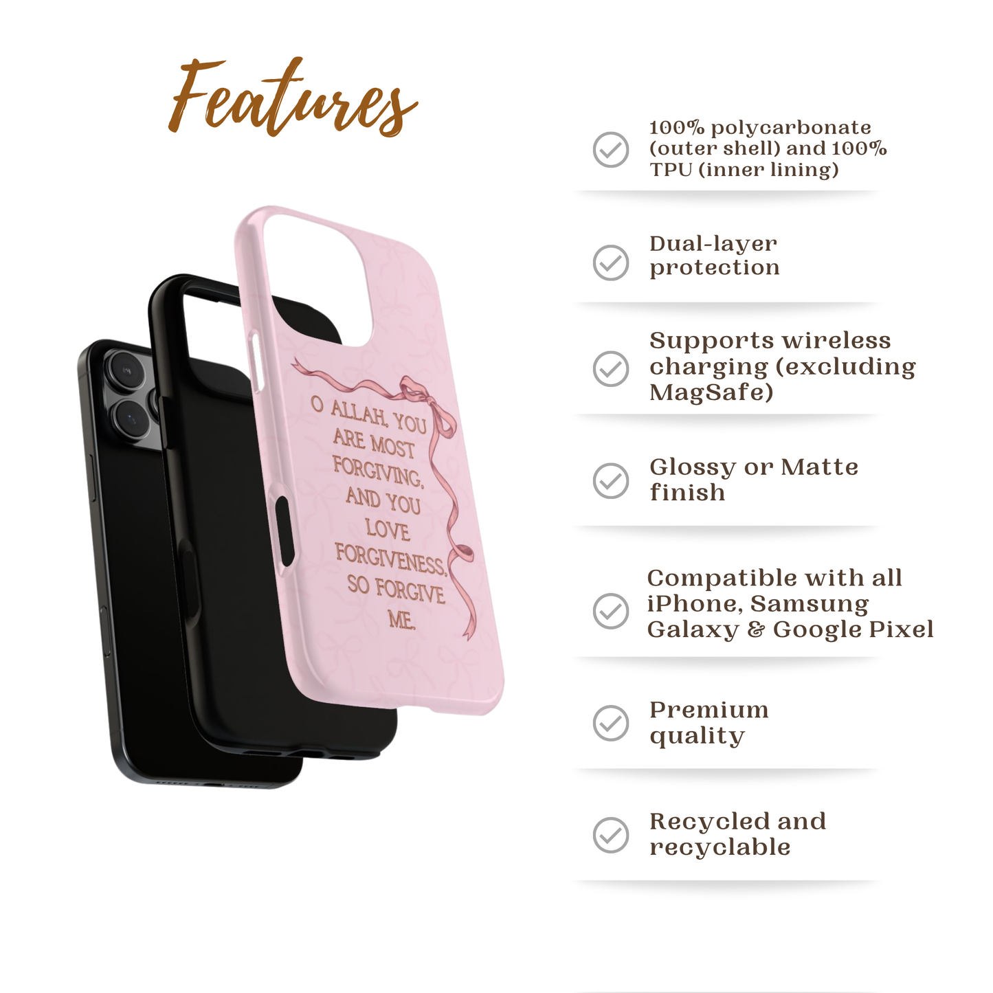 Dua Ribbon Islamic Phone Case