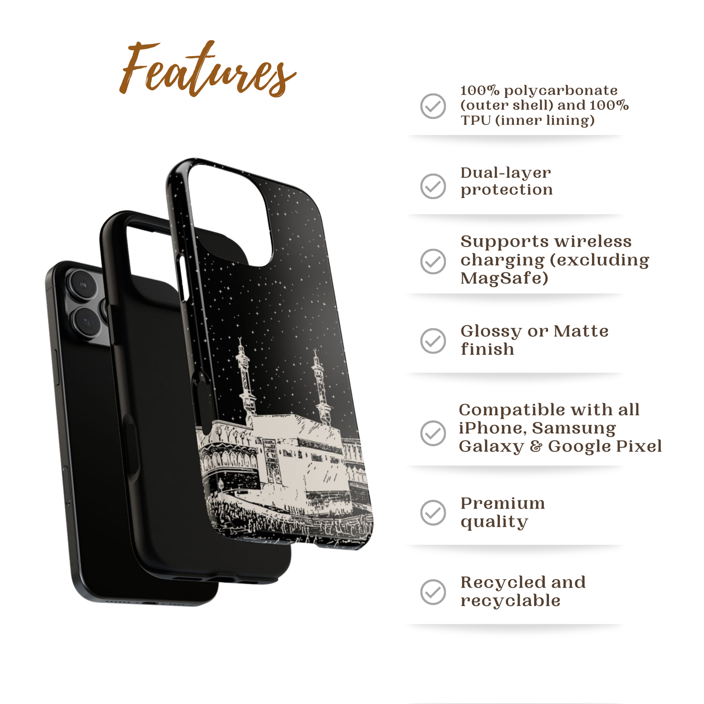 Under the night sky | Kaaba Phone Case