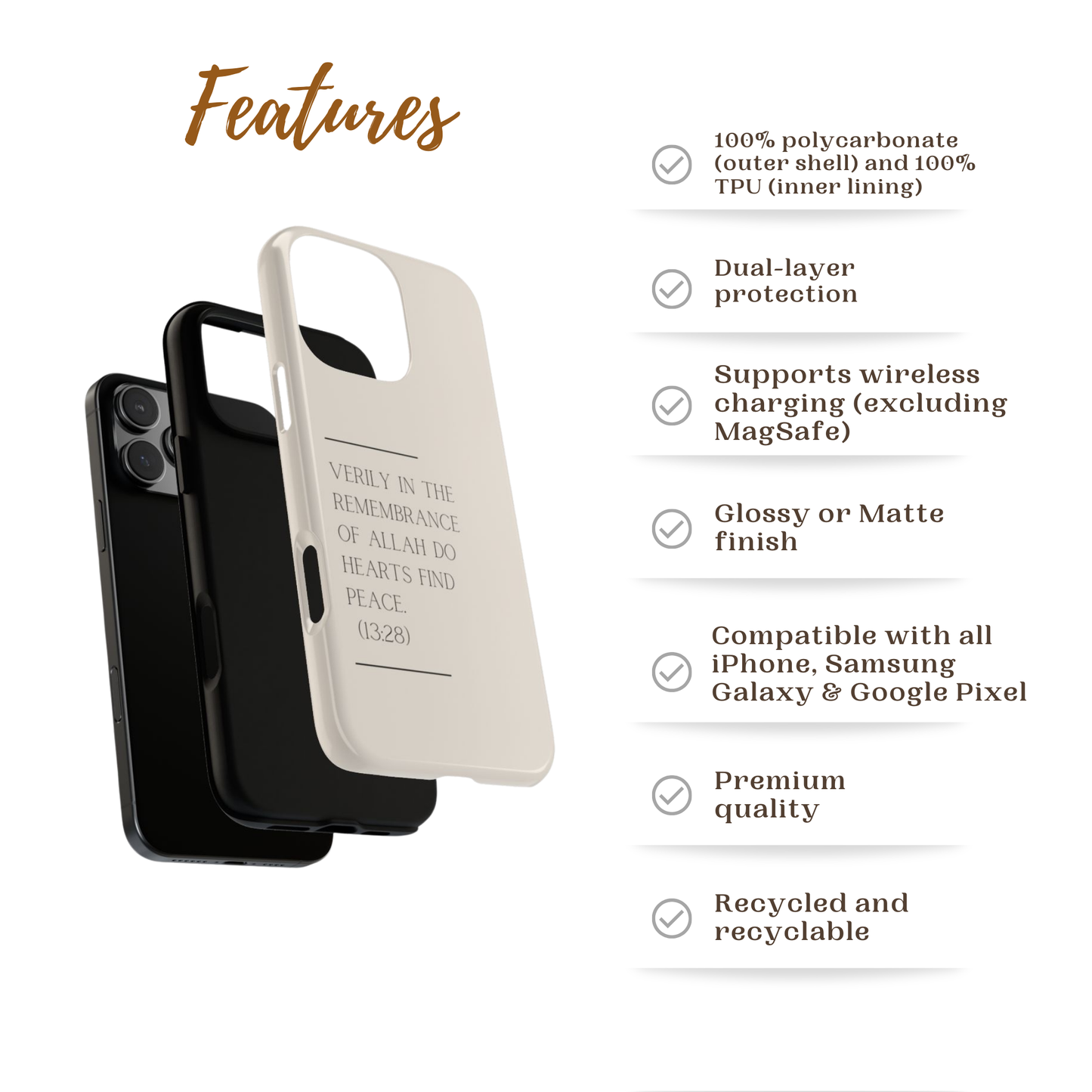 Hearts Find Peace | Islamic Phone Case