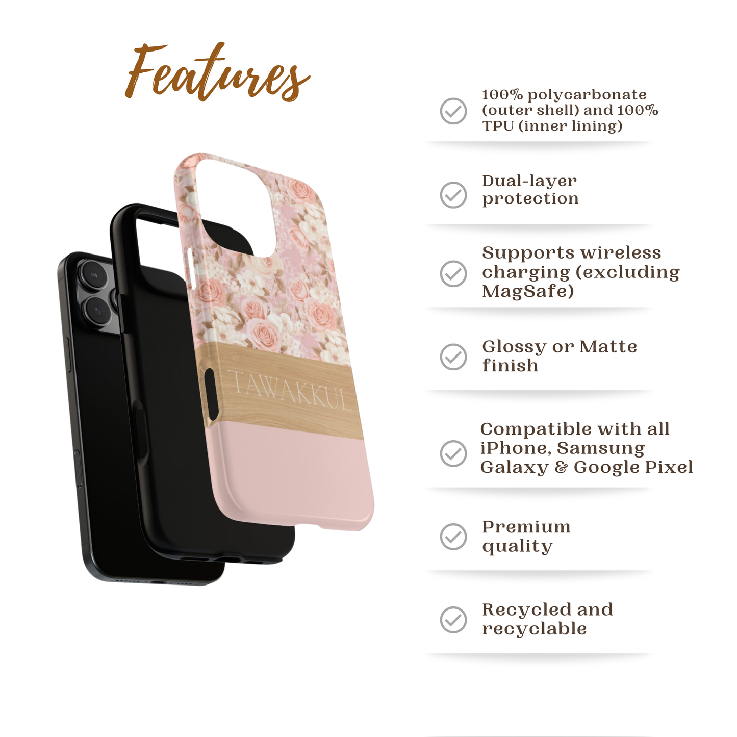 Tawakkul Floral Islamic Phone Case